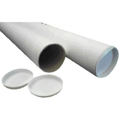 CleverPack - Tubo de envío A1 650x50x1,5 con tapones blanco paquete de 5 piezas