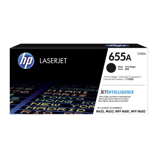 HP - toner 655A, 12 500 pagina's, OEM CF450A, zwart