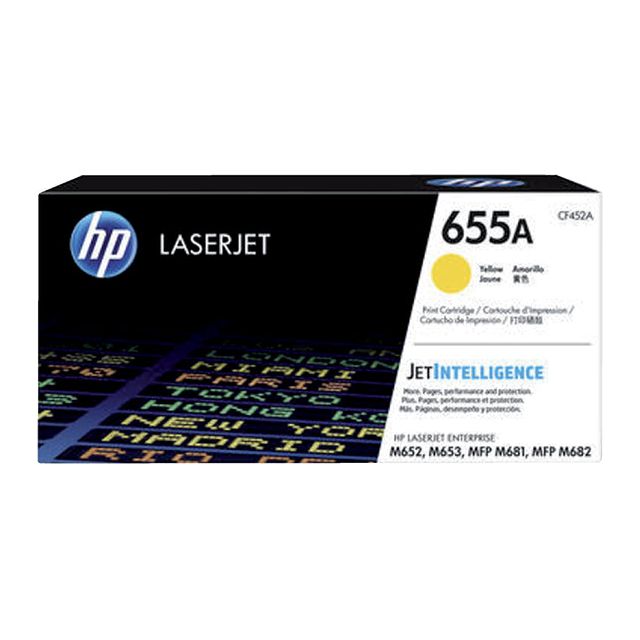 HP - toner 655A, 10 500 pagina's, OEM CF452A, geel