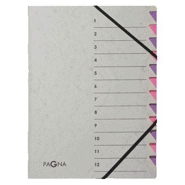 PAGNA - Dossier de tri Easy A4 12 onglets violet/lilas | 5 pièces