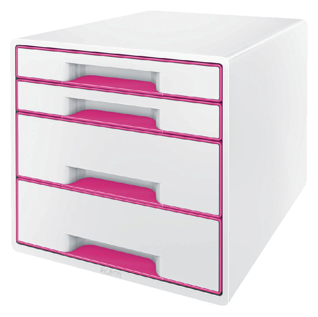 Leitz - Ladenbox Leitz Wow 4 beladenes Weiß/Pink | 1 Stück