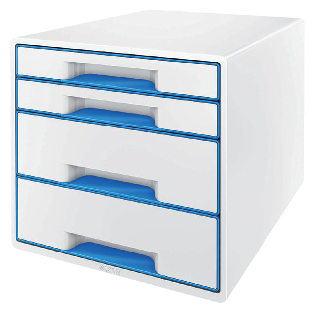 Leitz - ladenblok WOW, 4 laden, wit/blauw