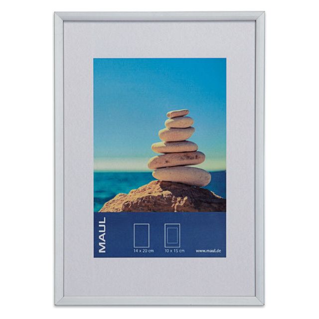 Maul - fotolijst Design aluminium frame, om op te hangen en te staan 15x21cm, zilver