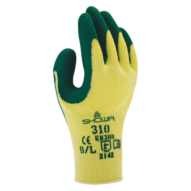 Showa - Grip Glove 310 Latex L Green | Sac une paire 1 | 10 morceaux