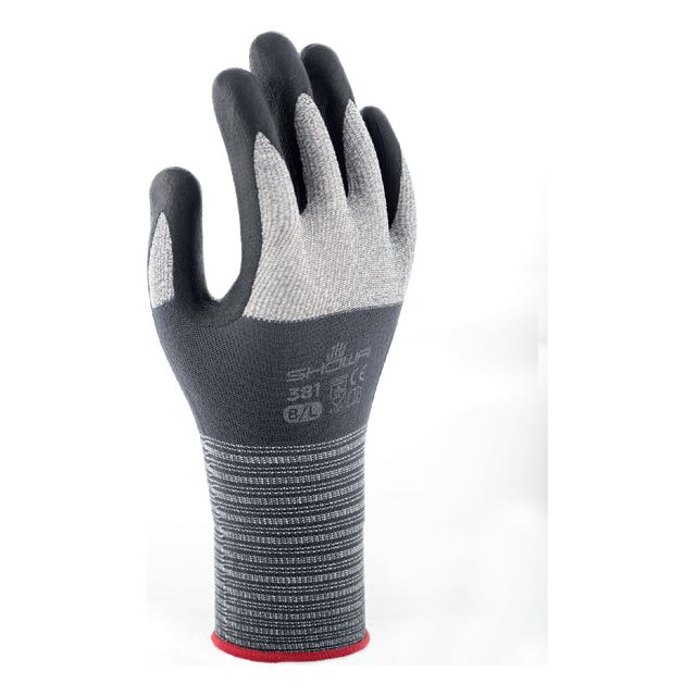 Showa - Grip Glove 381 Nitrile L Gray | Sac une paire 1 | 10 morceaux