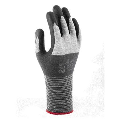 Showa -  Handschoen 381 grip nitril M grijs | 10 stuks