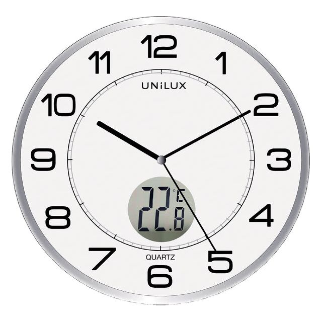 UNILUX - Wandklok Tempus Ø30,5cm lichtgrijs/wit