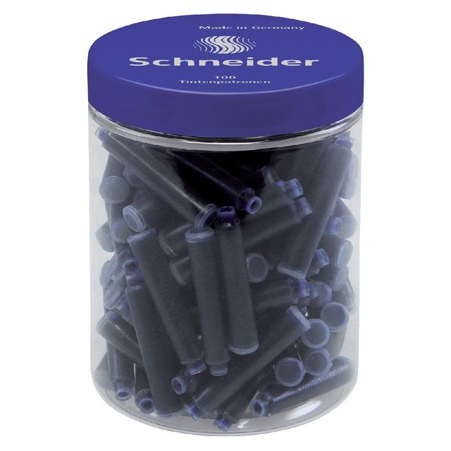 Schneider - Inktpatroon din blauw pot 100 stuks