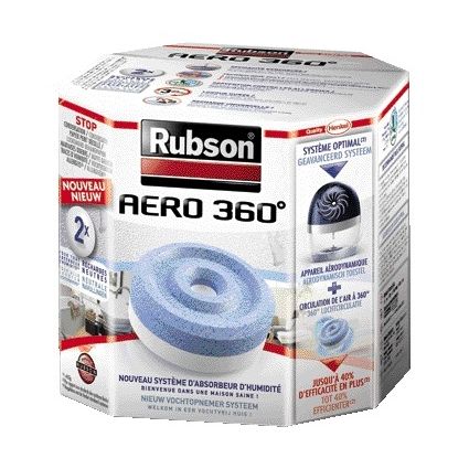 Rubson - Absorbeur d'humidité Aero 360 recharge 2 pièces