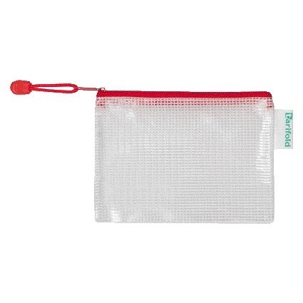 Tarifold - Storage bag with zipper 160x110mm PVC red | 8 pieces