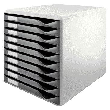 Leitz - Cajonera A4 10 cajones gris oscuro/blanco