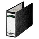 Leitz - Ordner 1076 180° without slots and edge protectors 77mm cardboard A5 black