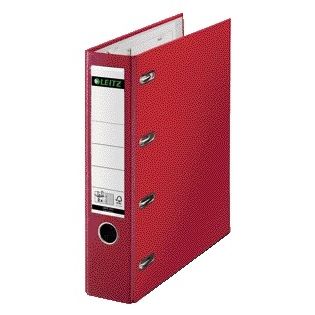 Leitz - Raccoglitore bancario Giro A4 con doppio meccanismo 80 mm PP rosso