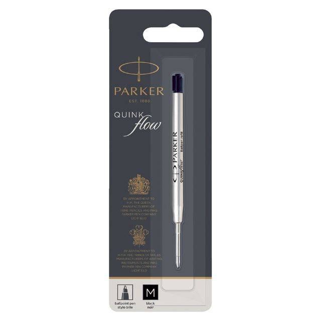 Parker - Ballpin Remplissage Parker quinkflow M Black | Blister un 1 morceau