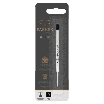 Parker - Recambio para bolígrafo Quink ancho negro ancho blister de 1 pieza