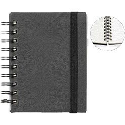 Quantore - Carnet A6 ligne spirale 192 pages 80gr noir | 3 pièces
