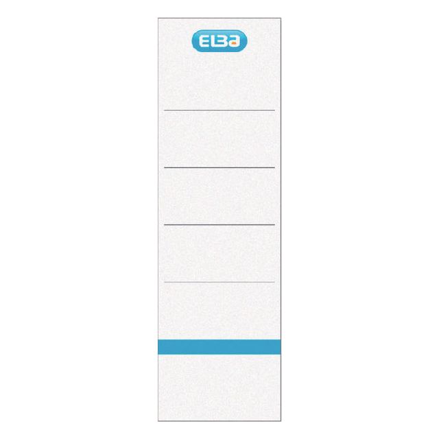 Elba - Rugetiket breed 59x190mm zelfklevend wit/blauw