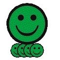 Smit Visual - Magnet smiley 50mm emotion happy green 5 pieces