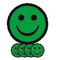 Smit Visual -  Magneet smiley 75mm emotie blij groen 5 stuks