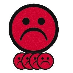 Smit Visual - Magnet smiley 75mm emotion sad red 5 pieces