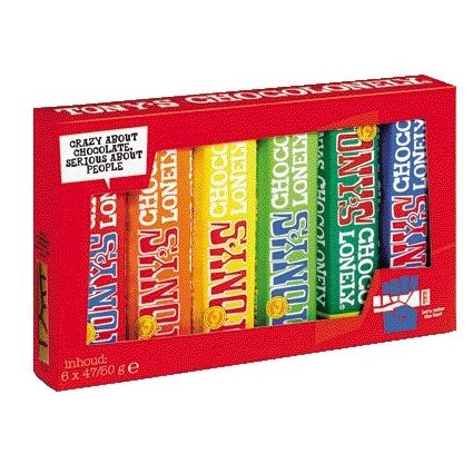 Tony's Chocolonely - Chocolate Tasting 6 bars of 47/50gr