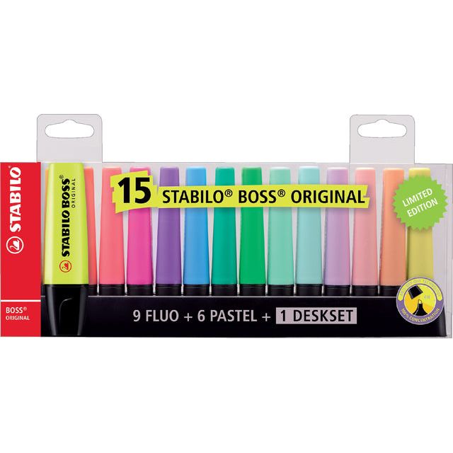 STABILO - Marker Marker Boss Desk Set 70/15 15st Ass | Fixer une pièce de 15