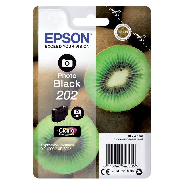 Epson - Inkcartridge Epson 202 T02F14 Foto Schwarz | Blasen Sie ein 1 Stück