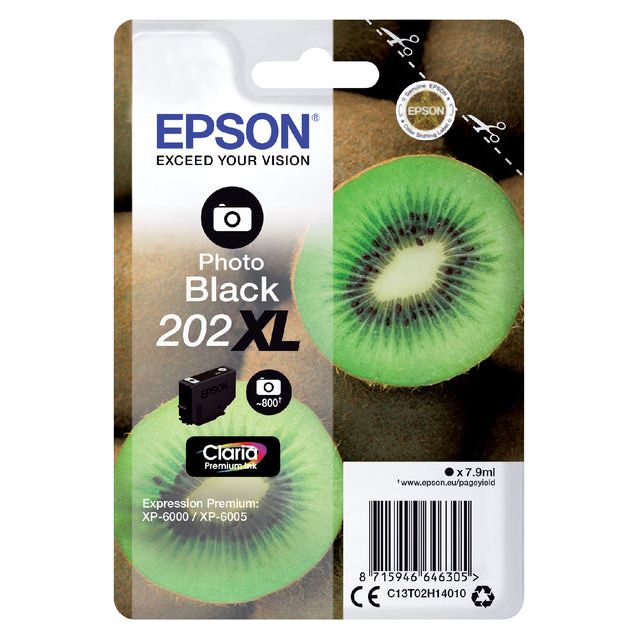 Epson - Inkcartridge Epson 202XL T02H14 Foto Schwarz | Blasen Sie ein 1 Stück