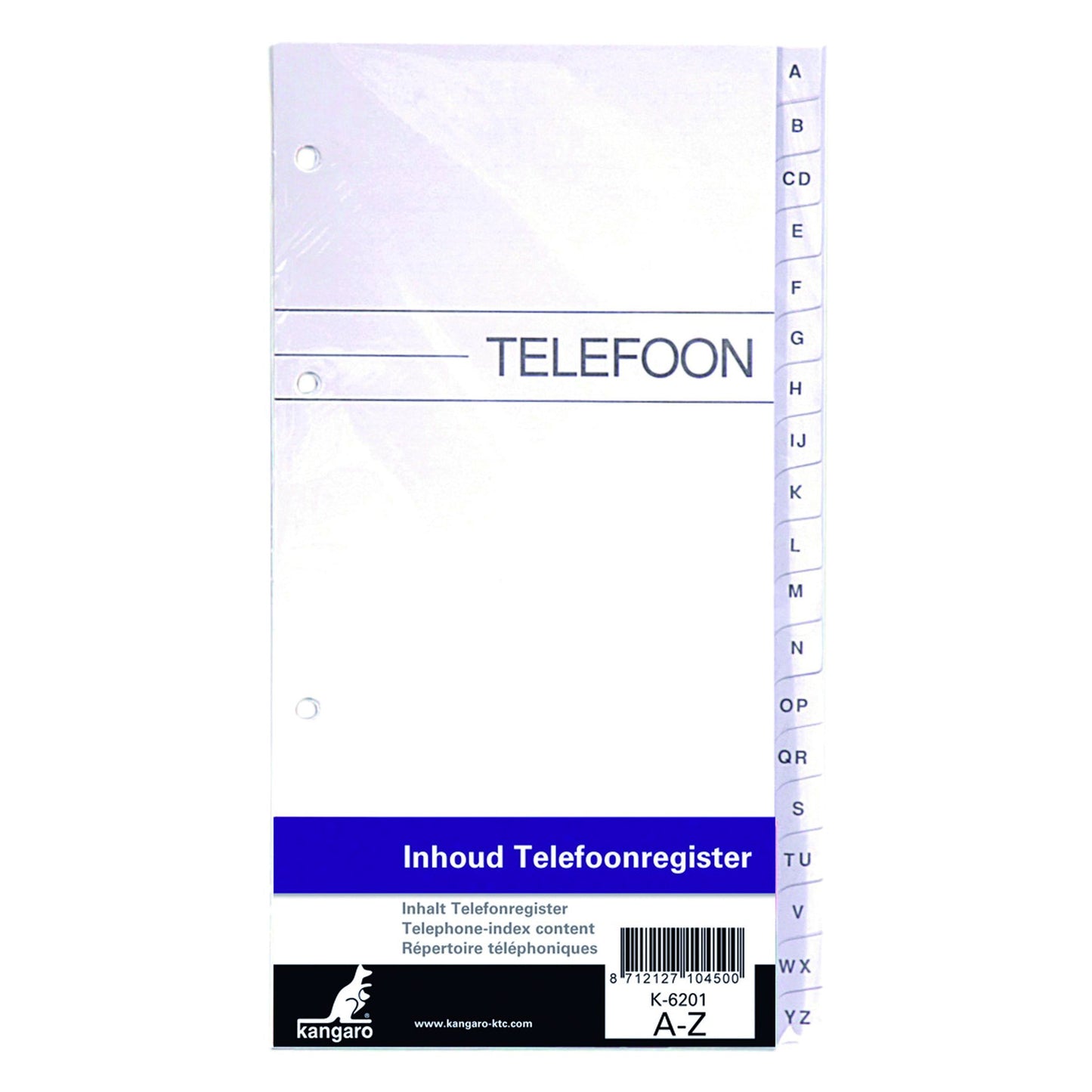 Kangaro - Nachfüllpackung für Telefonalbum A-Z 200x100mm 4-Ring