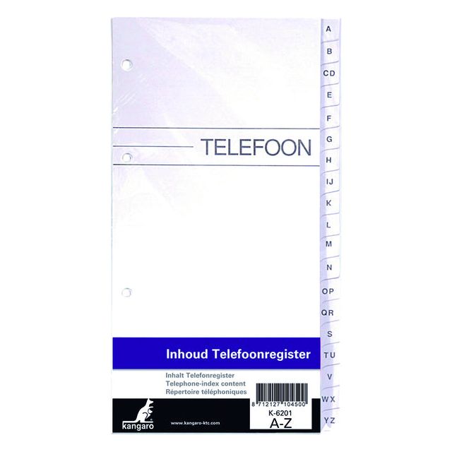 Kangaro - Telefoonalbum KTC navulling A-Z 4-rings