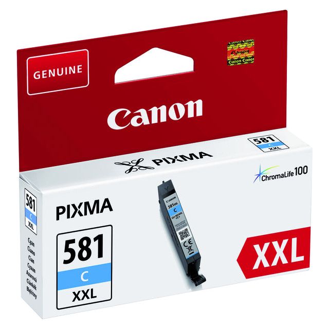 Canon - inktcartridge CLI-581C XXL, 282 foto's, OEM 1995C001, cyaan