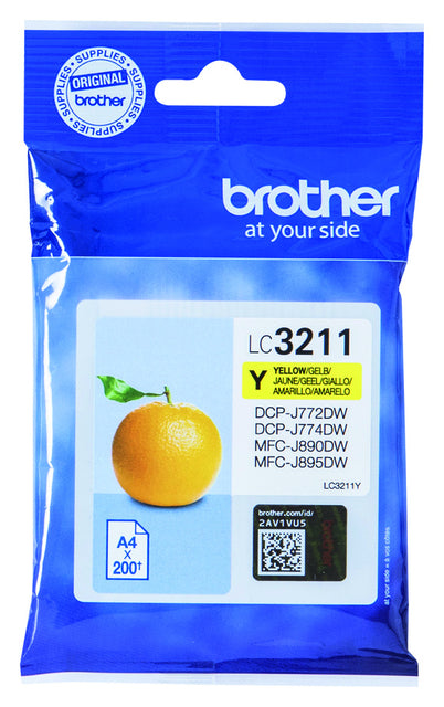 Brother - inktcartridge, 200 pagina's, OEM LC-3211Y, geel