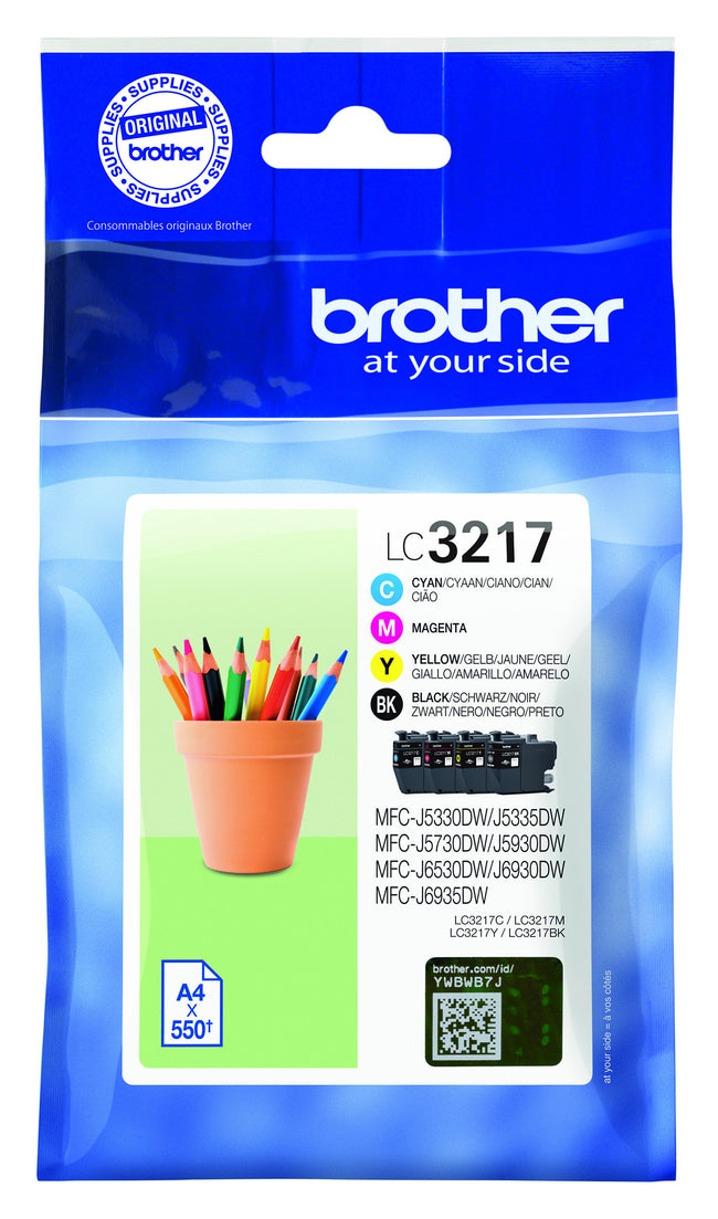 Brother - Cartuccia d'inchiostro LC-3217 nero + 3 colori