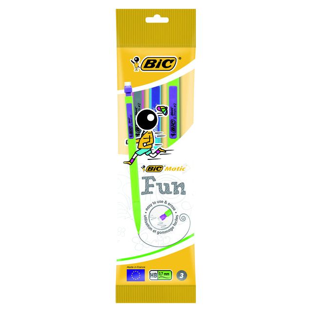 BIC - Vulpotlood Bic Matic Fun HB 0,7 mm | Blister un 3 pièces