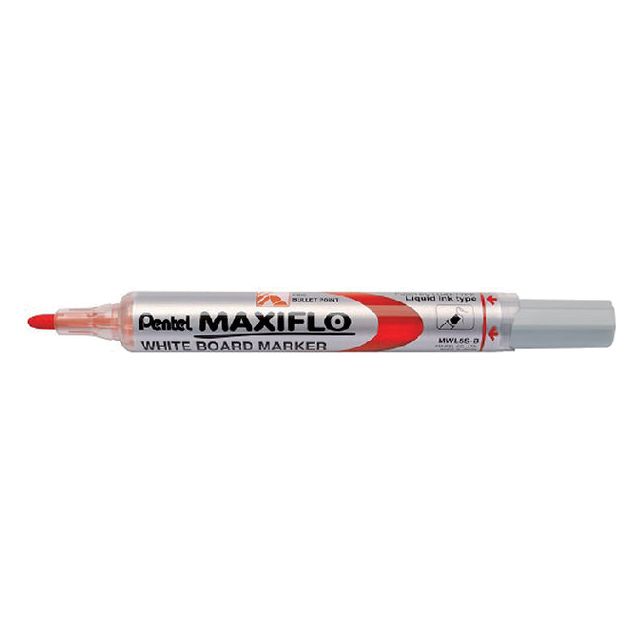 Pentel - Filztip Stift Pentel MWL5S Whiteboard 1mm rot | Außenschachtel ein 12 Stück