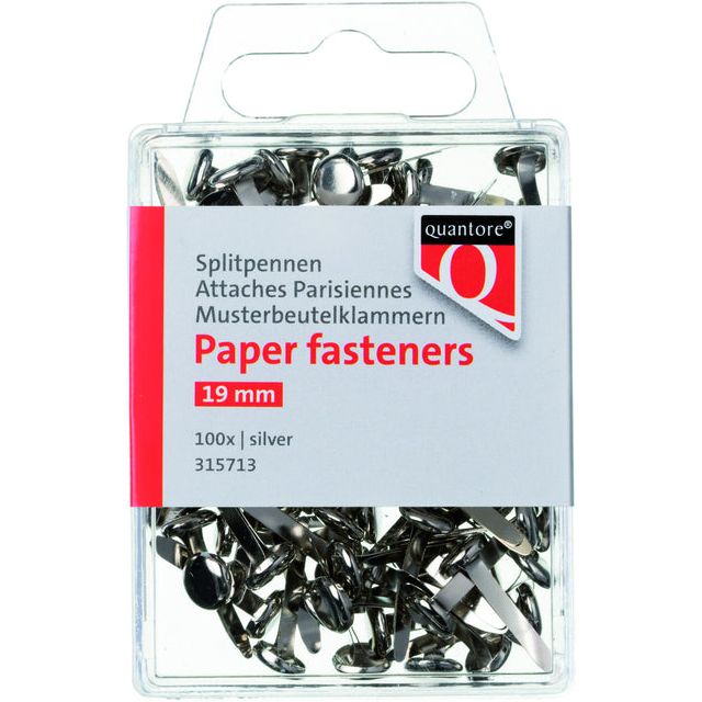 Quantore - Splitpen blister 19mm zilver | 10 stuks