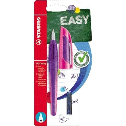 Stabilo - Fountain pen Easybuddy right-handed M purple/magenta blister of 1 piece