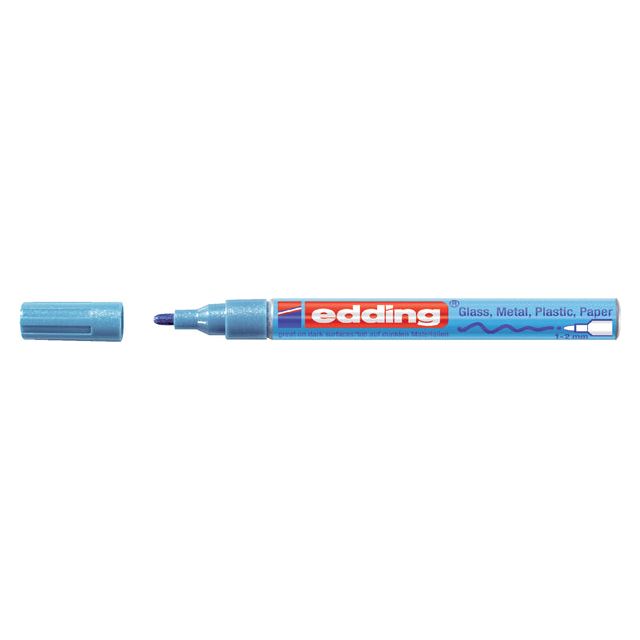 Edding - Viltstift edding 751 lak rond 1-2mm metallic blauw