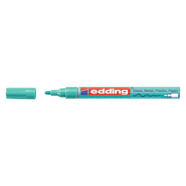 Edding - Viltstift edding 751 lak rond 1-2mm metallic groen