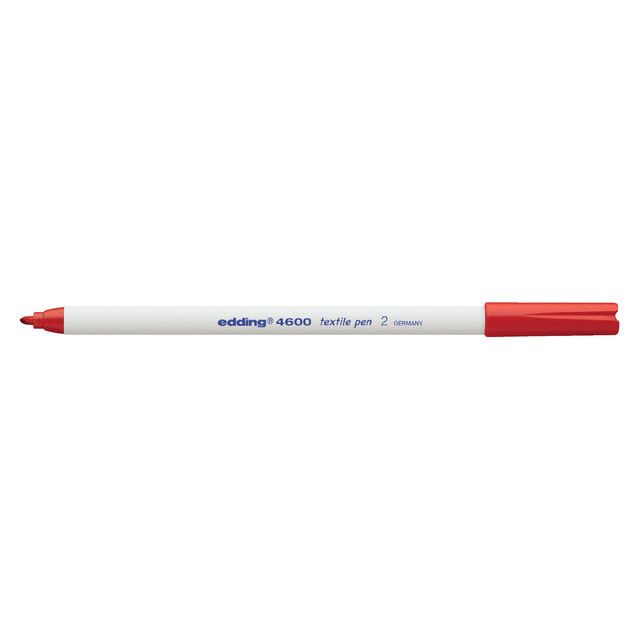 Edding - Viltstift edding 4600 textiel rond 1mm rood