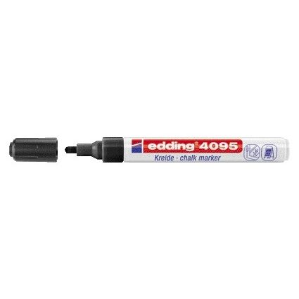 Edding - Rotulador de tiza 4095 redondo 2-3mm negro | 10 piezas