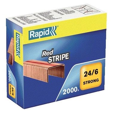 Rapid -  Nieten Nieten 24/6 verkoperd red stripe 2000 stuks