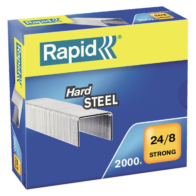 Rapid - Staples 24/8 Steel Strong 2000st | Box une pièce de 2000