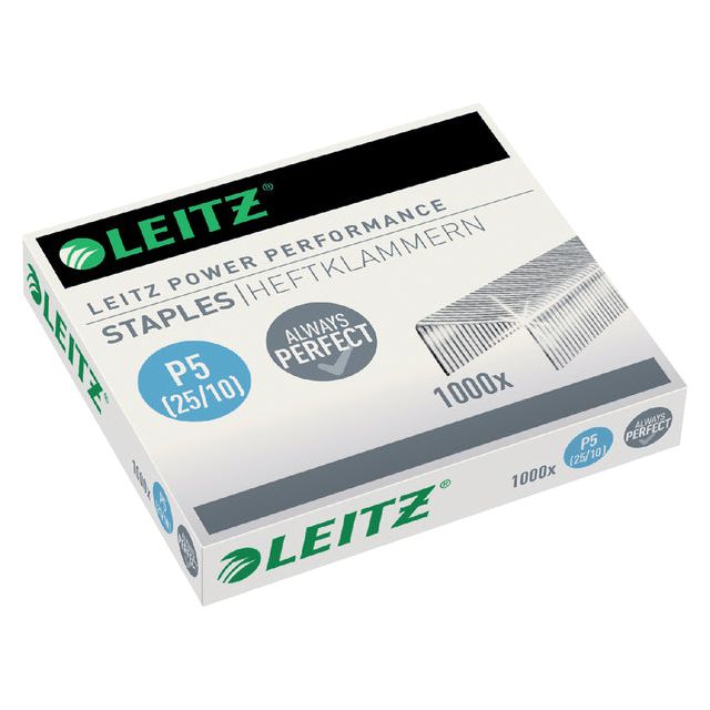 Leitz - Staples Leitz 25/10 galvanisé 1000st | Emballez un 1000 pièces | 20 morceaux