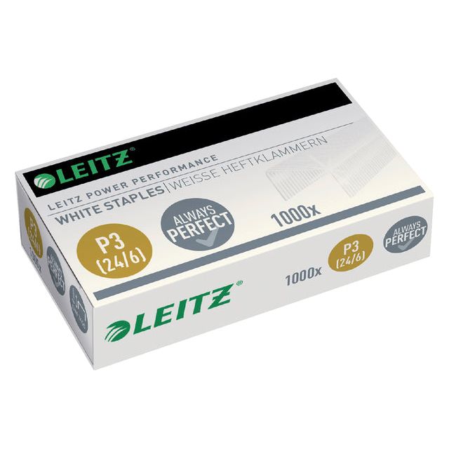 Leitz - Staples Leitz P3 24/6 blanc 1000st | Emballez un 1000 pièces | 10 morceaux