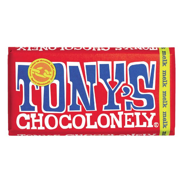 Tony's Chocolonely - Chocolate Tony Chocoonely Milk Bar 180GR | Morceau de 180 grammes