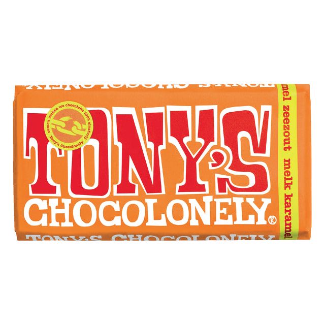 Tony's Chocolonely - Chocolate Tony Chocoonely Milk Karam Zeezt 180GR | Pièce A 180 grammes | 15 pièces