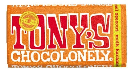 Tony's Chocolonely - Barra de sal marina con chocolate, leche y caramelo 180gr | 15 piezas