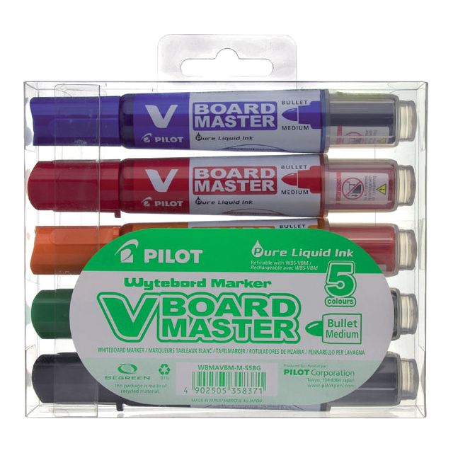 Pilot - Viltstift PILOT Begreen whiteboard rond assorti 2.3mm 5 stuks