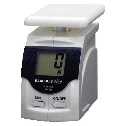 Town Hall - Letter scale up to 500 grams of white plastic